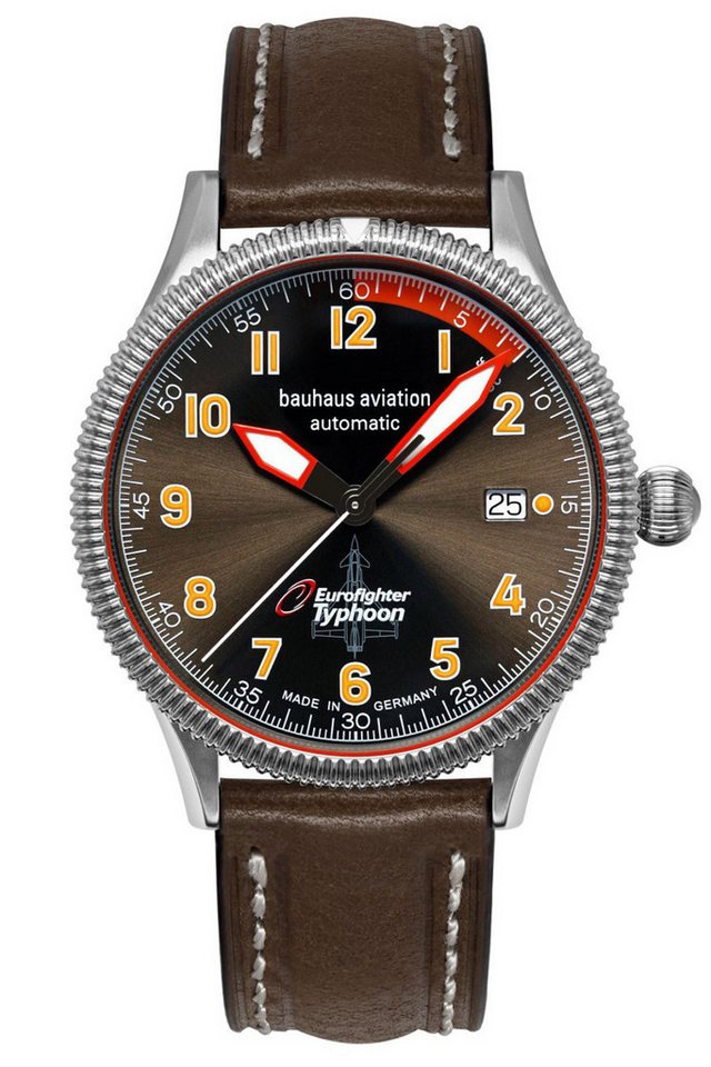 bauhaus Automatikuhr Aviation BHA Eurofighter Automatik Dunkelbraun von bauhaus
