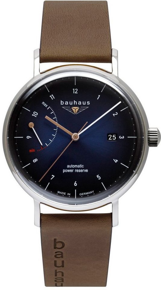 bauhaus Automatikuhr Bauhaus Edition, Power Reserve 2160-3, Armbanduhr, Herrenuhr, Datum, Made in Germany von bauhaus