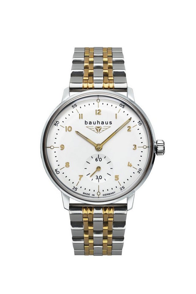 bauhaus Quarzuhr 2037M-1, Armbanduhr, Damenuhr, Leuchtzeiger, Edelstahlarmband, Made in Germany von bauhaus