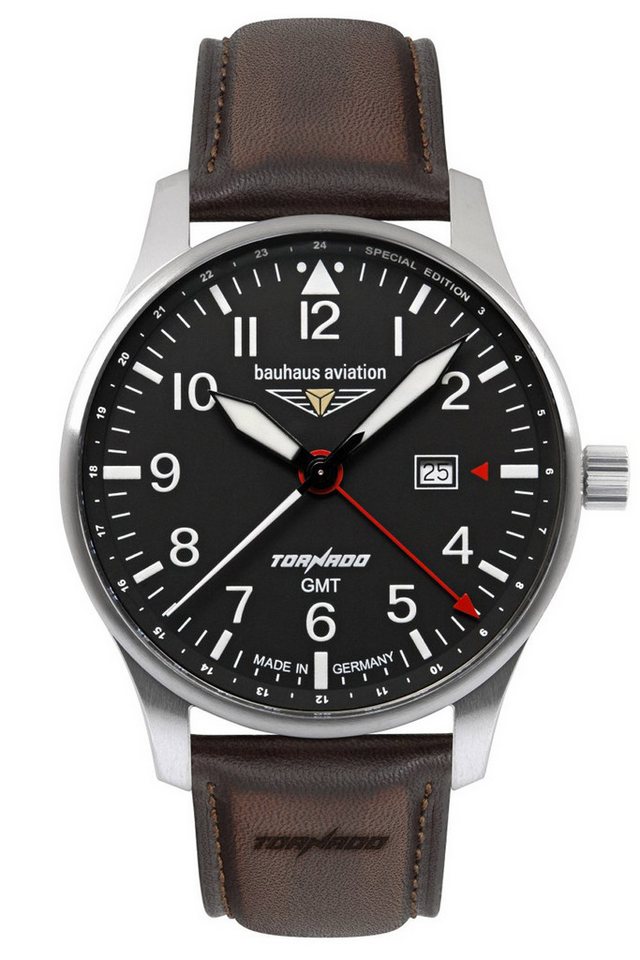 bauhaus Quarzuhr Aviation GMT Tornado Braun/Schwarz von bauhaus