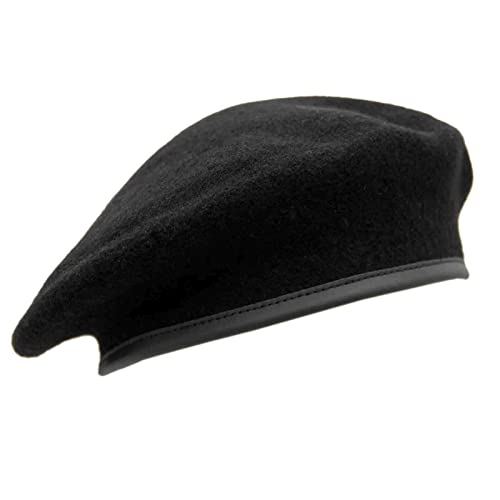 Commando Barett Militärmützen Wollmützen für Männer und Frauen Armeemütze Baskenmütze Bundeswehr (DE/NL/SE/PL, Numerisch, 57, Schwarz) von baum-m gmbh