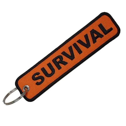 baum-m gmbh Prwmium-Schlüsselanhänger I BUSHCRAFT I SURVIVAL I OUTDOOR I Stoffband I Schlüsselring I Bestickt & Kratzfest (Survival) von baum-m gmbh