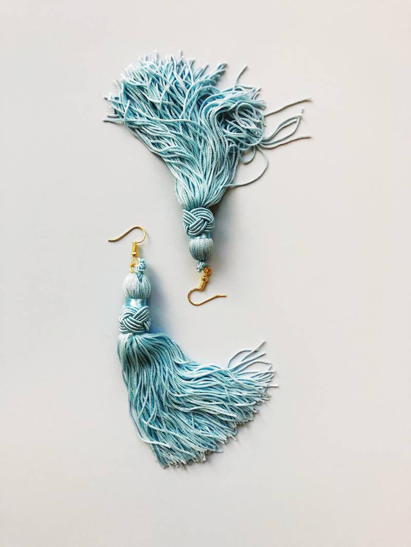 Hellblau, Quastenohrringe, Ohrringe, Brautjungferngeschenk, Ohrringe von baxterandmilledge