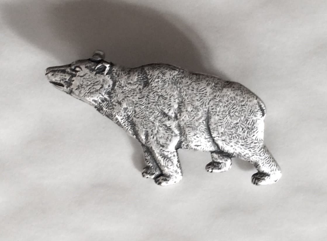 Bären Brosche Aus Silberoxyd Vintage-Befund Braunbär Eisbär von bazaarchoices