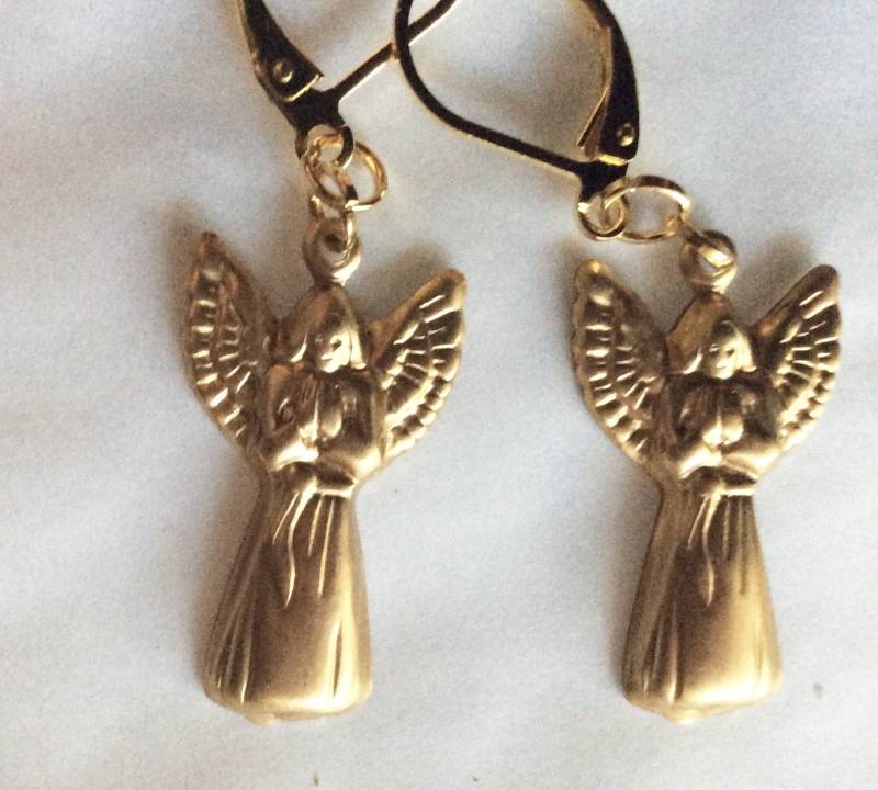 Betende Engel Schutzengel Putten Ohrringe Messing Handgemacht Detailreich Für Gepiercte Ohren Nickelfrei von bazaarchoices