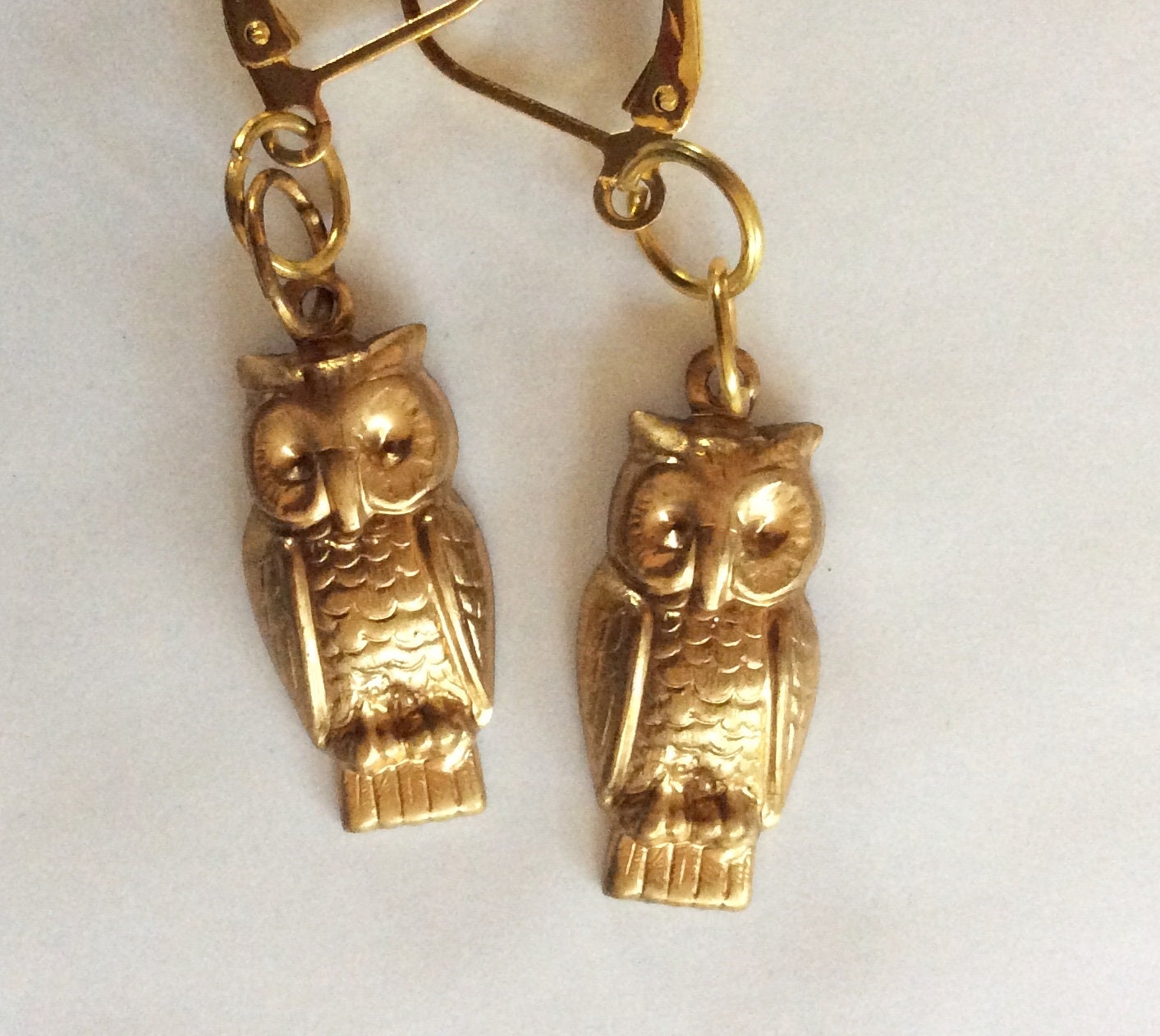 Eule Handgemachte Ohrringe Für Gepiercte Ohren Nickelfrei von bazaarchoices