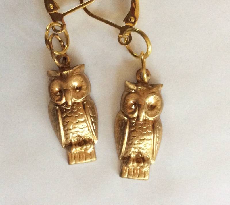 Eule Handgemachte Ohrringe Für Gepiercte Ohren Nickelfrei von bazaarchoices