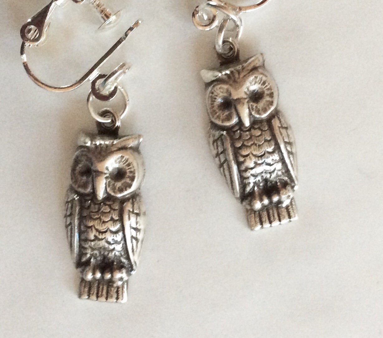 Eule Handgemachte Ohrringe Mit Schraubverschluss Nickelfrei von bazaarchoices