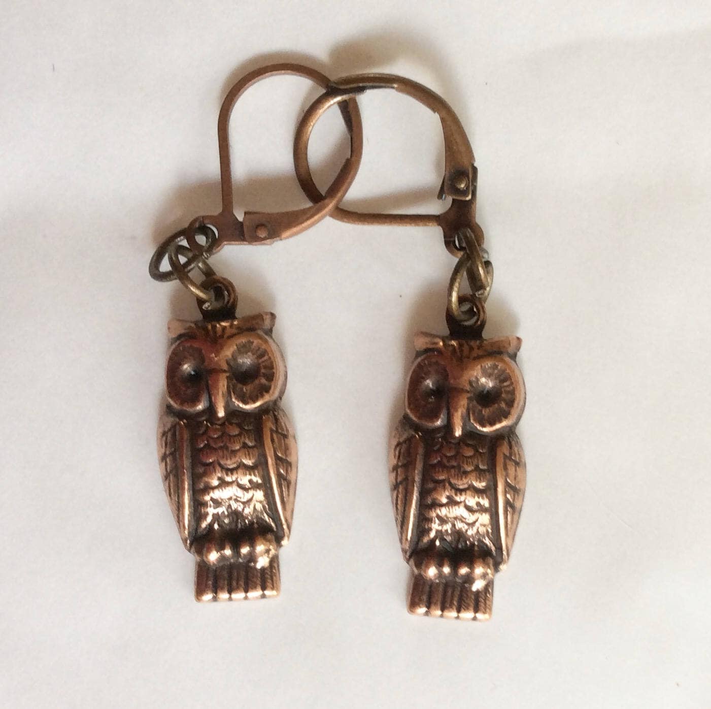 Eule Kupfer Handgemachte Ohrringe Für Ohrlöcher Nickelfrei von bazaarchoices