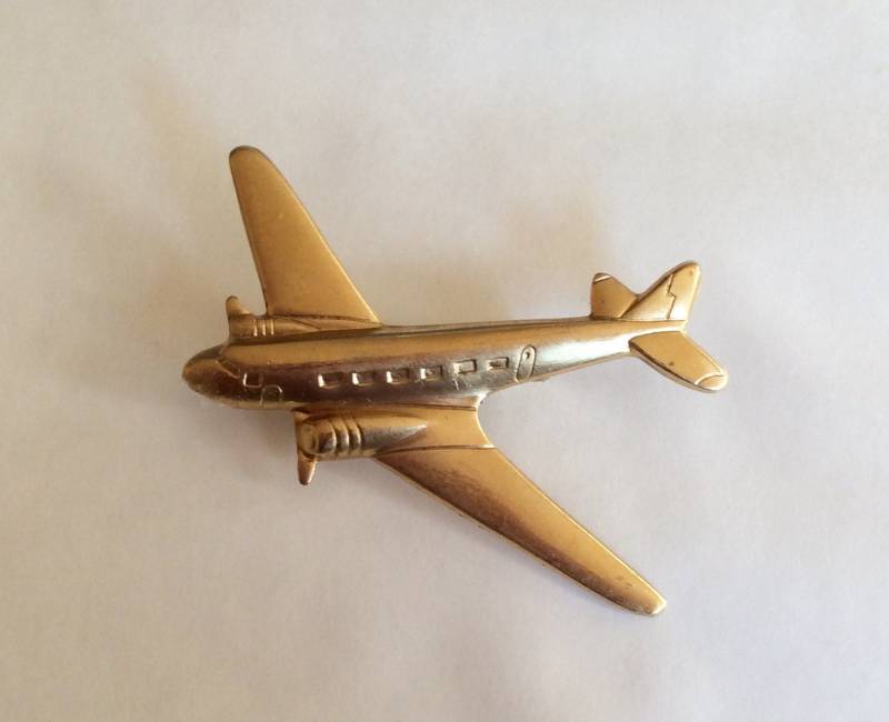 Flugzeug Vintage Brosche Aus Rohen Messing Jahrgang Finden Pin Airliner von bazaarchoices