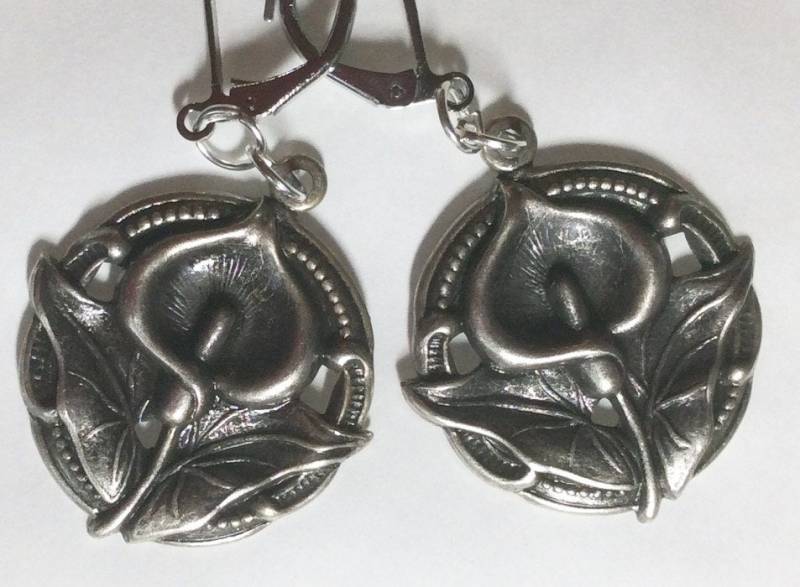 Lilie Blume Ohrringe Jugendstil Silberoxid Veredelung Für Gepiercte Ohren Blumen Gärtnerin von bazaarchoices