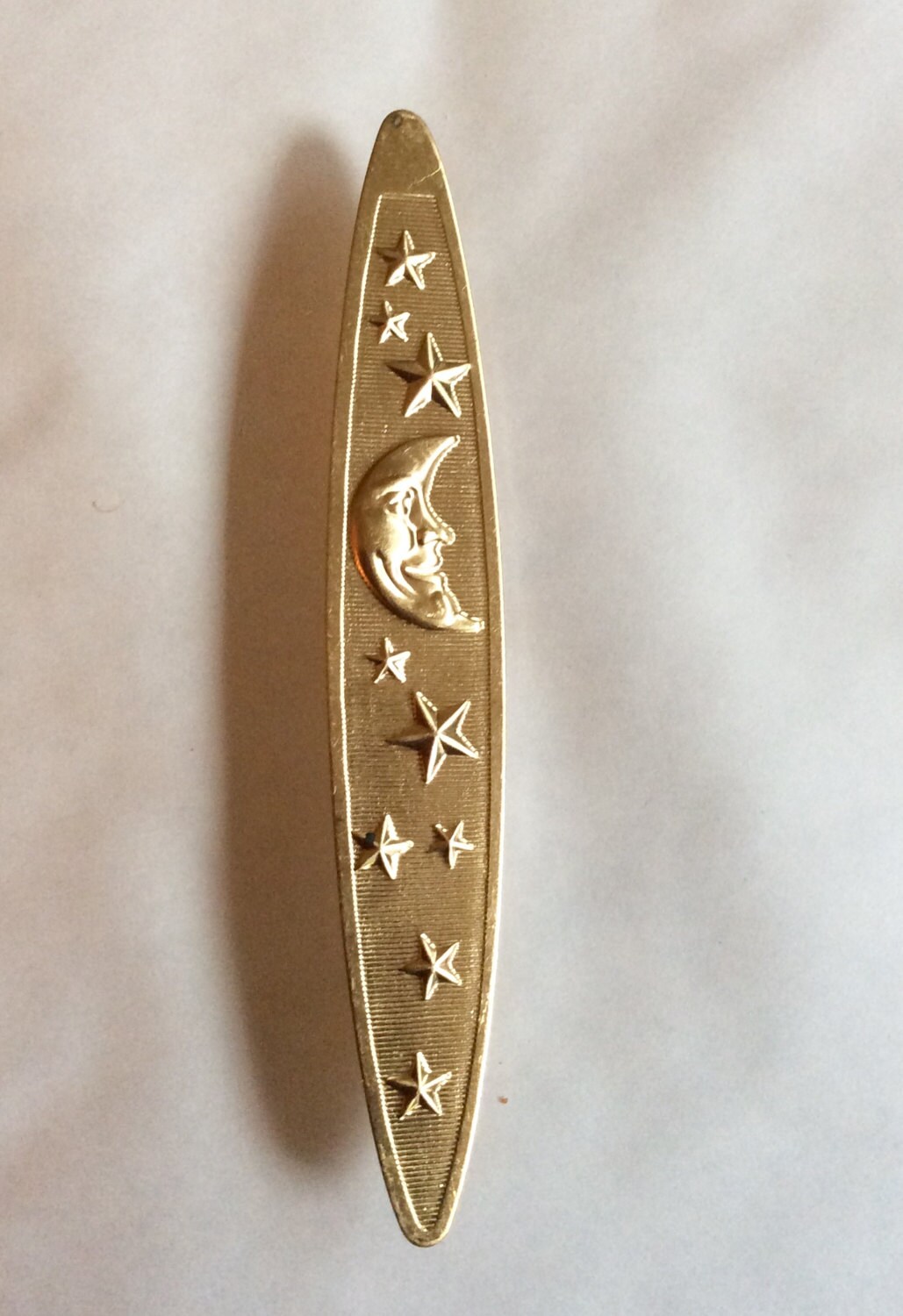 Mondsichel Mit Sternen Lange Brosche Aus Vintage Rohmessing Finden von bazaarchoices