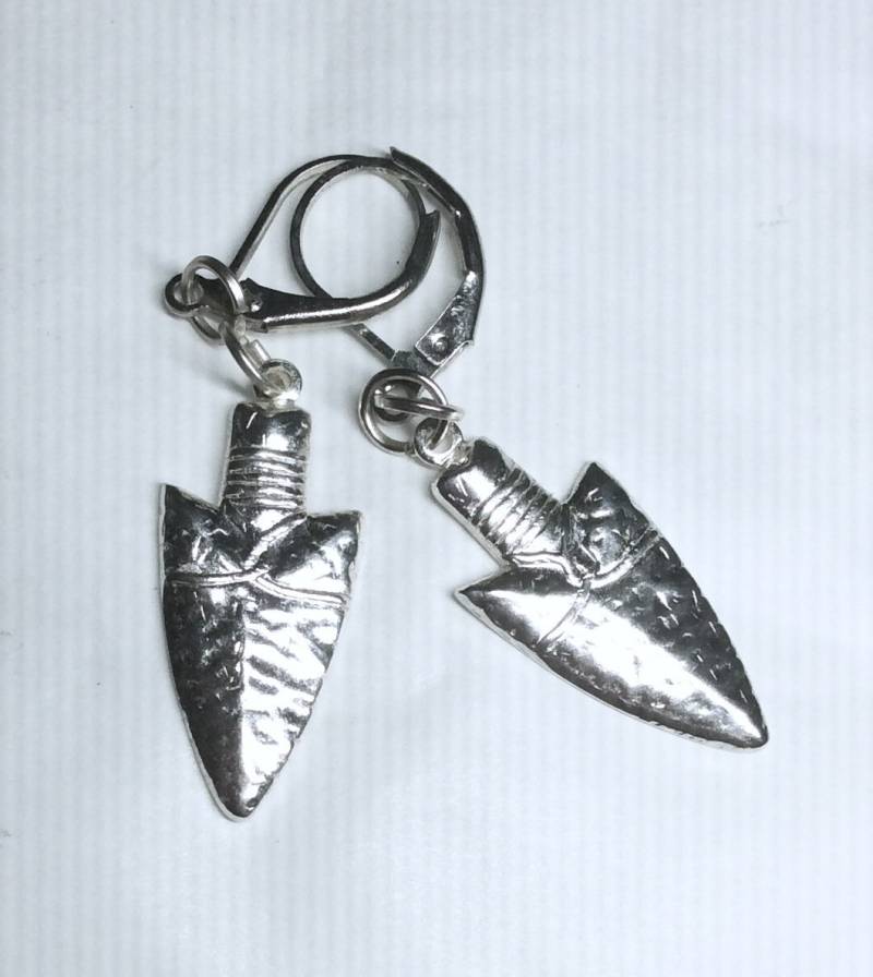 Pfeilspitze Ohrringe Bogenschütze Geschenk Handgemacht Für Ohrlöcher Nickel Frei Silberfarben von bazaarchoices