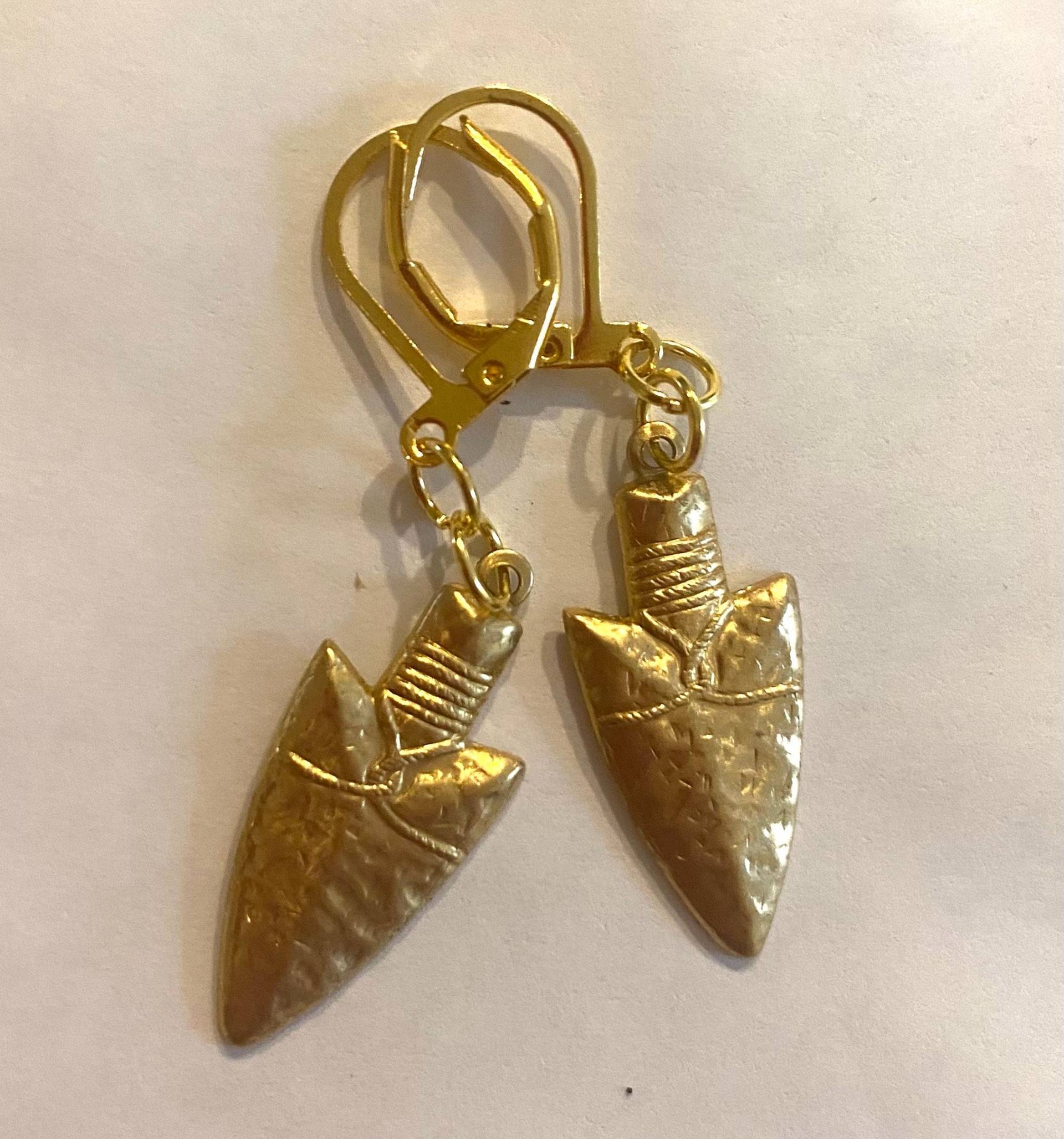 Pfeilspitze Paar Ohrringe Bogenschütze Geschenk Handgemacht Für Gepiercte Ohren Nickelfrei Messing von bazaarchoices