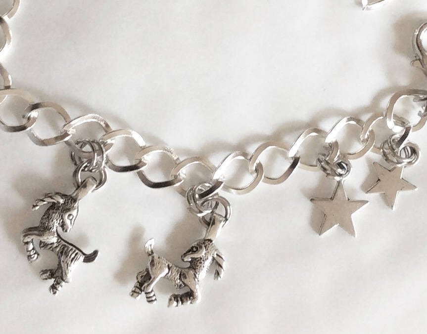 Steinbock 2 Horoskop, Stern Zeichen Silber Ton Charm Armband Wahl Der Längen Von 19 -21 cm von bazaarchoices