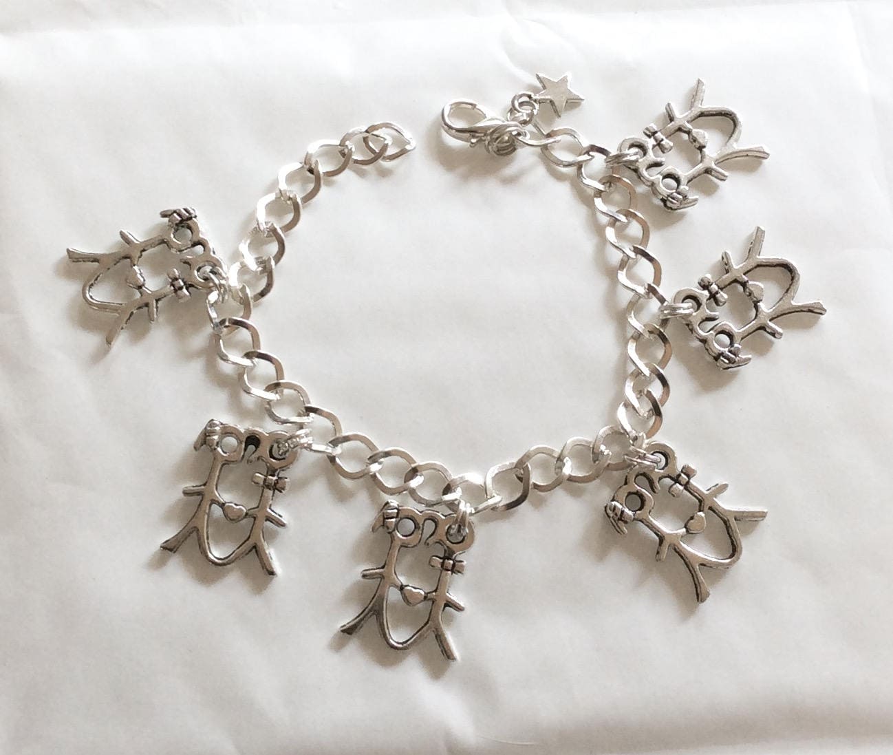 Zwillinge Horoskop, Stern Zeichen Silber Ton Charm Armband Wahl Der Längen Von 19 -21 cm von bazaarchoices