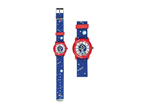 Kinder Armbanduhr Astronaut blau mit Stoffarmband von bb-Klostermann