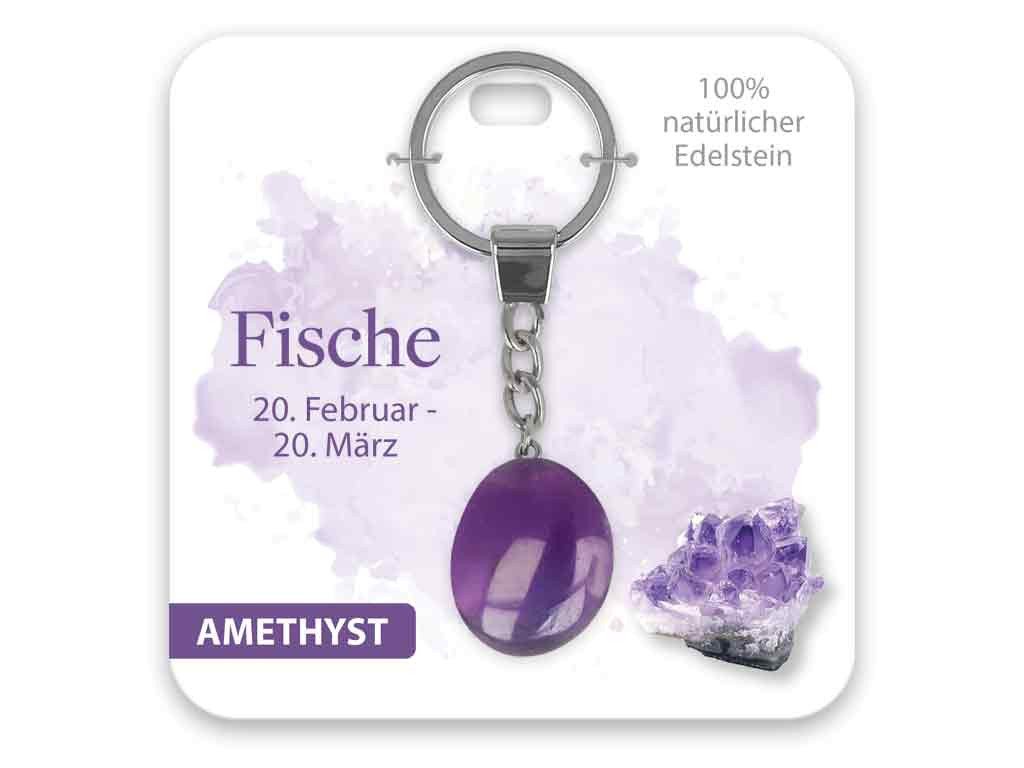 bb Klostermann Armband Edelstein Schlüsselanhänger Amethyst Sternzeichen Fische von bb Klostermann