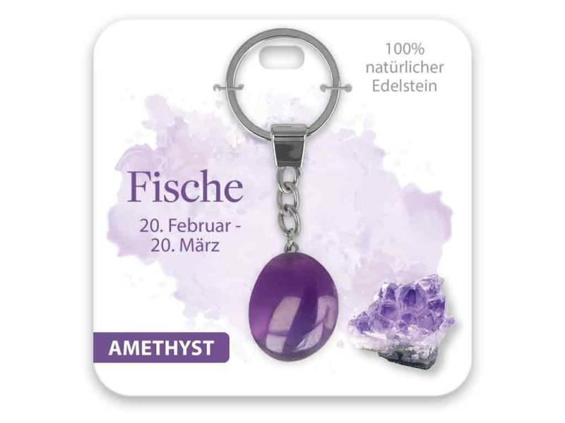 bb Klostermann Armband Edelstein Schlüsselanhänger Amethyst Sternzeichen Fische von bb Klostermann