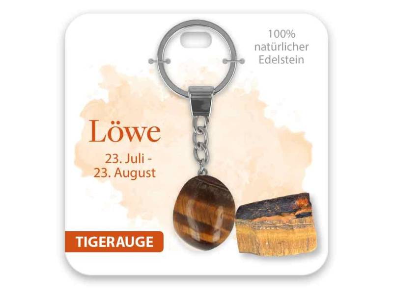 bb Klostermann Armband Edelstein Schlüsselanhänger Tigerauge Sternzeichen Löwe von bb Klostermann