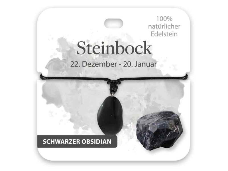 bb Klostermann Kette mit Anhänger BB Klostermann Edelstein Kette Schwarzer Obsidian Steinbock von bb Klostermann