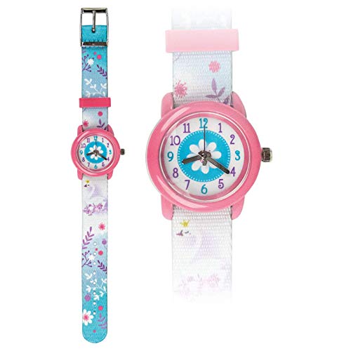 bb Klostermann Kinder Armbanduhr Schwan hellblau mit Stoffarmband von bb-Klostermann