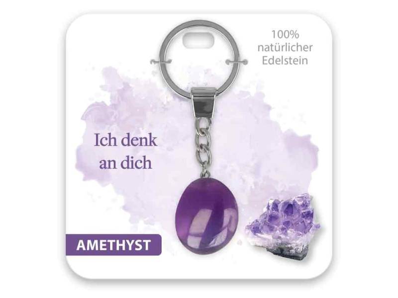 bb Klostermann Schlüsselanhänger Set BB Klostermann Edelstein Schlüsselanhänger Amethyst Ich denk an dich von bb Klostermann