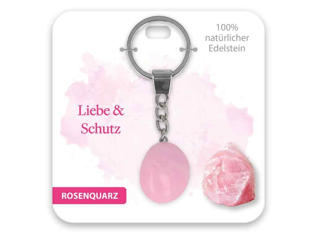 bb Klostermann Schlüsselanhänger Set Edelstein Schlüsselanhänger Rosenquarz Liebe und Schutz von bb Klostermann