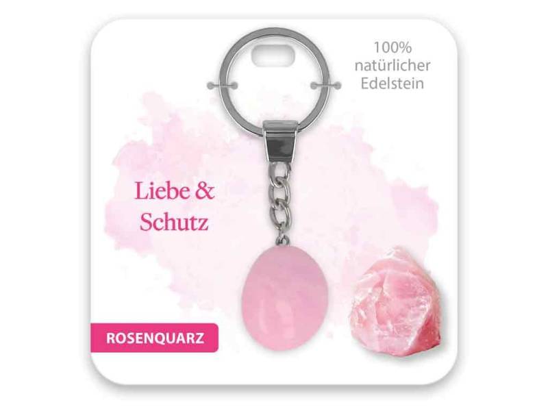 bb Klostermann Schlüsselanhänger Set Edelstein Schlüsselanhänger Rosenquarz Liebe und Schutz von bb Klostermann