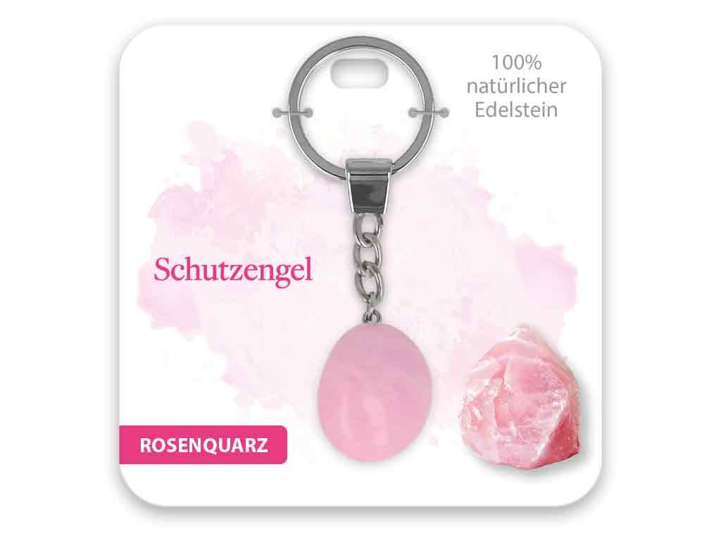 bb Klostermann Schlüsselanhänger Set BB Klostermann Edelstein Schlüsselanhänger Rosenquarz Schutzengel von bb Klostermann