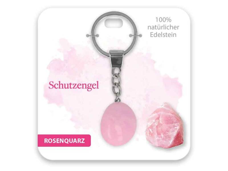 bb Klostermann Schlüsselanhänger Set BB Klostermann Edelstein Schlüsselanhänger Rosenquarz Schutzengel von bb Klostermann