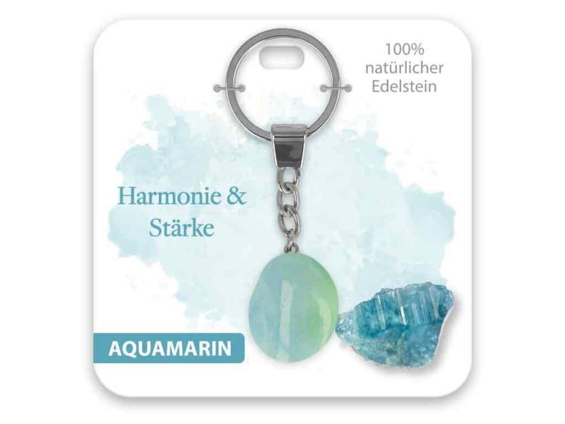bb Klostermann Schlüsselanhänger Set Edelstein Schlüsselanhänger Aquamarin Harmonie & Stärke von bb Klostermann