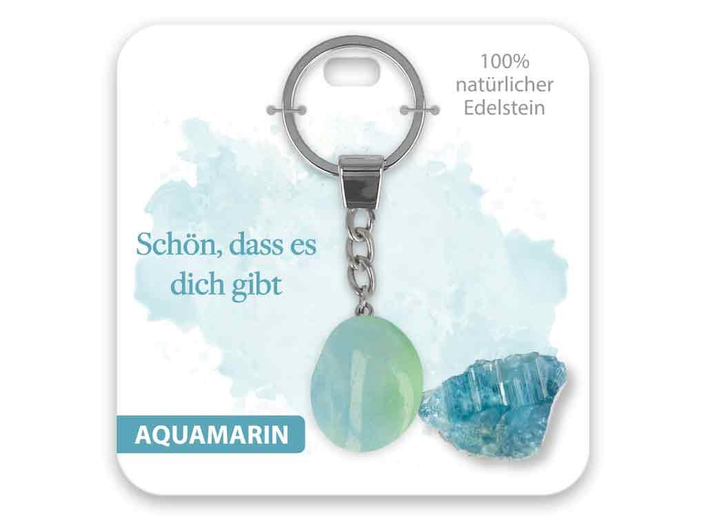 bb Klostermann Schlüsselanhänger Set Edelstein Schlüsselanhänger Aquamarin Schön dass es dich gibt von bb Klostermann