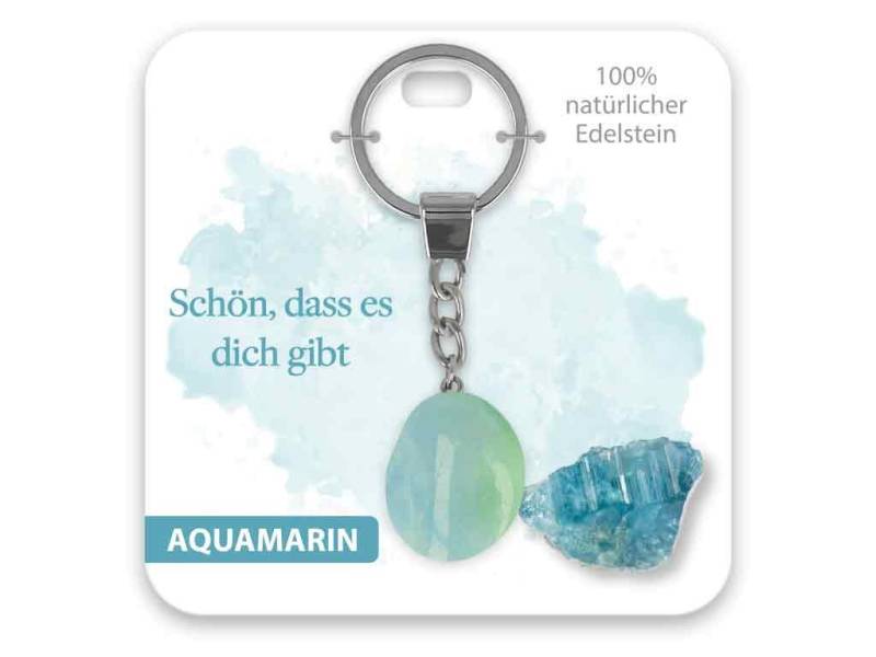 bb Klostermann Schlüsselanhänger Set Edelstein Schlüsselanhänger Aquamarin Schön dass es dich gibt von bb Klostermann