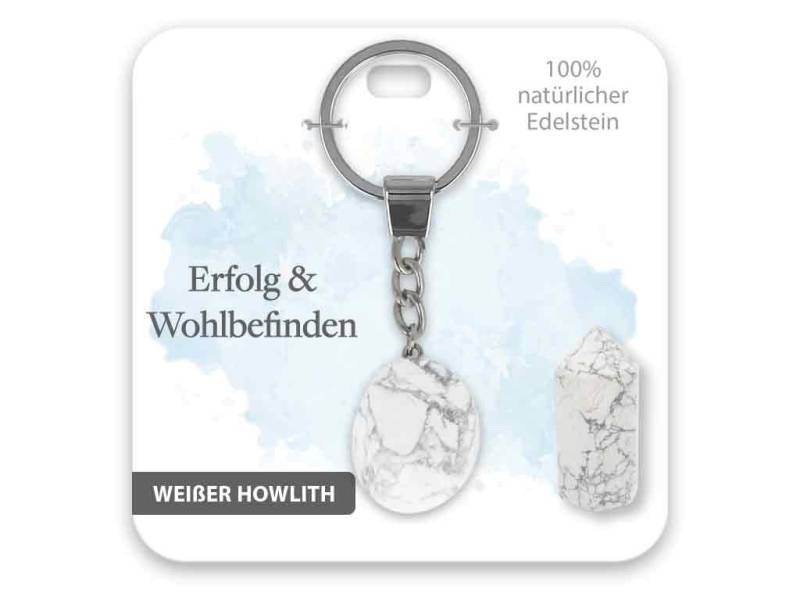 bb Klostermann Schlüsselanhänger Set Edelstein Schlüsselanhänger weißer Howlith Erfolg und Wohlbefinden von bb Klostermann