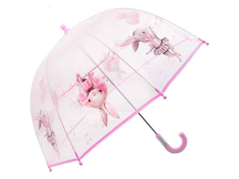 bb Klostermann Taschenregenschirm Hase Mädchen-Kinderschirm durchsichtig, Stockschirm von bb Klostermann