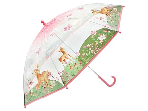 bb klostermann Kinder-Regenschirm Waldtiere/Reh Sterne transparent 80cm von bb-Klostermann