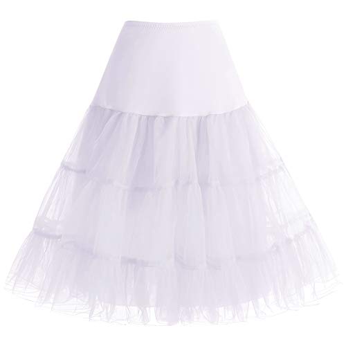 Bbonlinedress Kleider Rock Damen Sommerkleid Damen Petticoat Unterrock Crinoline Underskirt Reifrock White L von Bbonlinedress