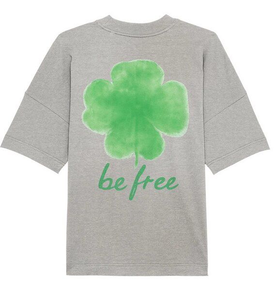 be free shoes LUCK - Kleeblatt Organic Oversize Shirt be free shoes LUCK - Kleeblatt Organic Oversize Shirt von be free shoes