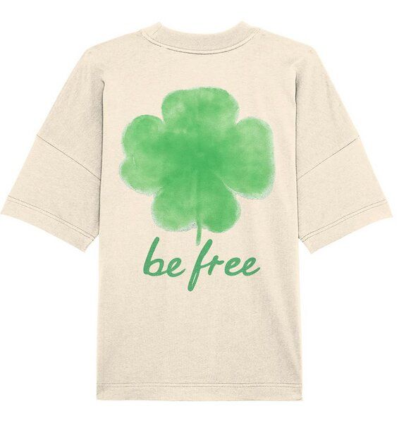 be free shoes LUCK - Kleeblatt Organic Oversize Shirt be free shoes LUCK - Kleeblatt Organic Oversize Shirt von be free shoes