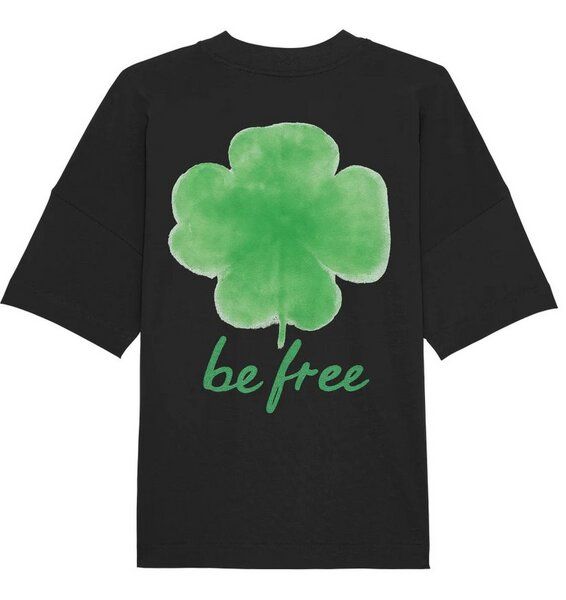 be free shoes LUCK - Kleeblatt Organic Oversize Shirt be free shoes LUCK - Kleeblatt Organic Oversize Shirt von be free shoes