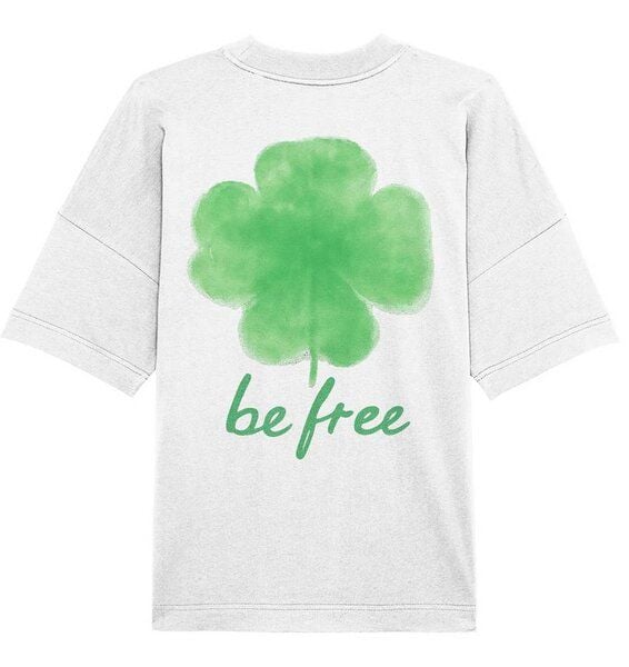 be free shoes LUCK - Kleeblatt Organic Oversize Shirt von be free shoes