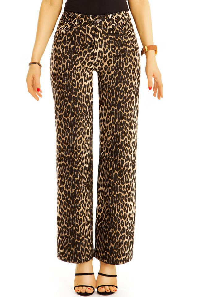 be styled 5-Pocket-Hose Damen Hose mit Leoprint und geradem Bein - straight cut Hose - j29L-3 5-Pocket-Style von be styled