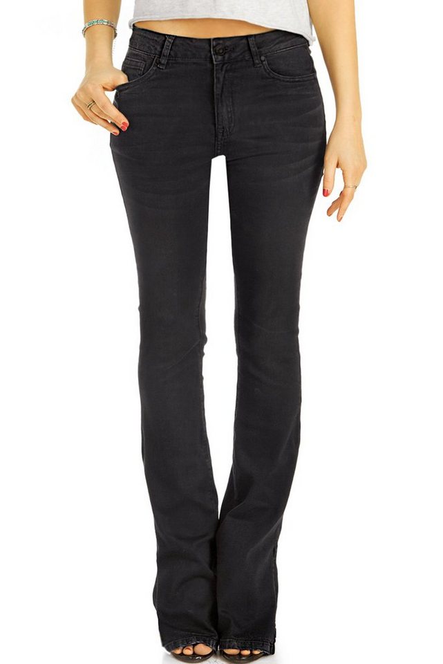 be styled Bootcut-Jeans Bootcut Jeans mid waist mit cut out Hose - Damen - j27r mit Stretch-Anteil, 5-Pocket-Style von be styled