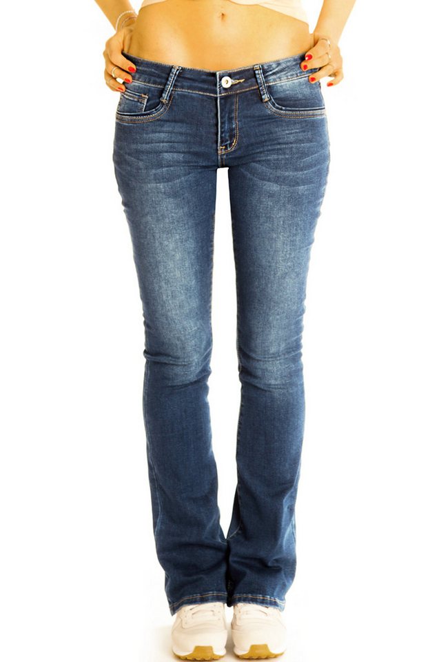 be styled Bootcut-Jeans Hüftjeans Bootcut Jeans - Low Waist Stretch - Damen - j4p-1-hellblau mit Stretch-Anteil von be styled