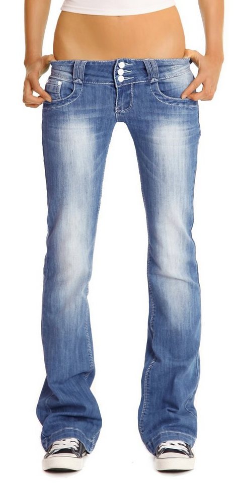 be styled Bootcut-Jeans ausgestellte Damen low rise jeans, vintage Hüfthosen j97y von be styled