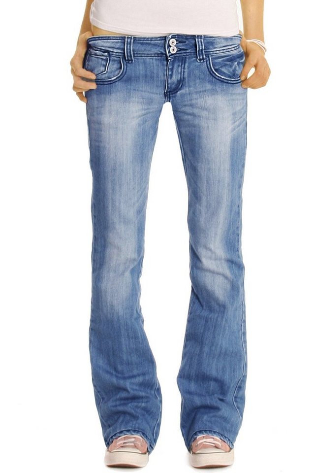 be styled Bootcut-Jeans low waist Damenjeans, lockere niedrig geschnittene Hosen j06x 5-pocket von be styled