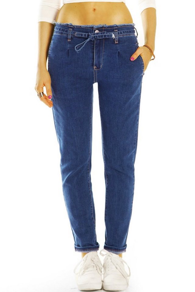 be styled Boyfriend-Jeans Boyfriend Jeans Hose bequeme Tapered Damenhose - Frauen - j21r-2 ausgefranster Bund von be styled