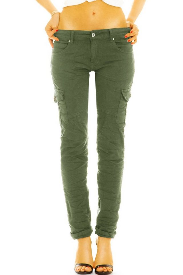 be styled Cargohose Low waist Cargohose Stoffhose bequeme Stretch Hose - Damen - j4f stretchig von be styled