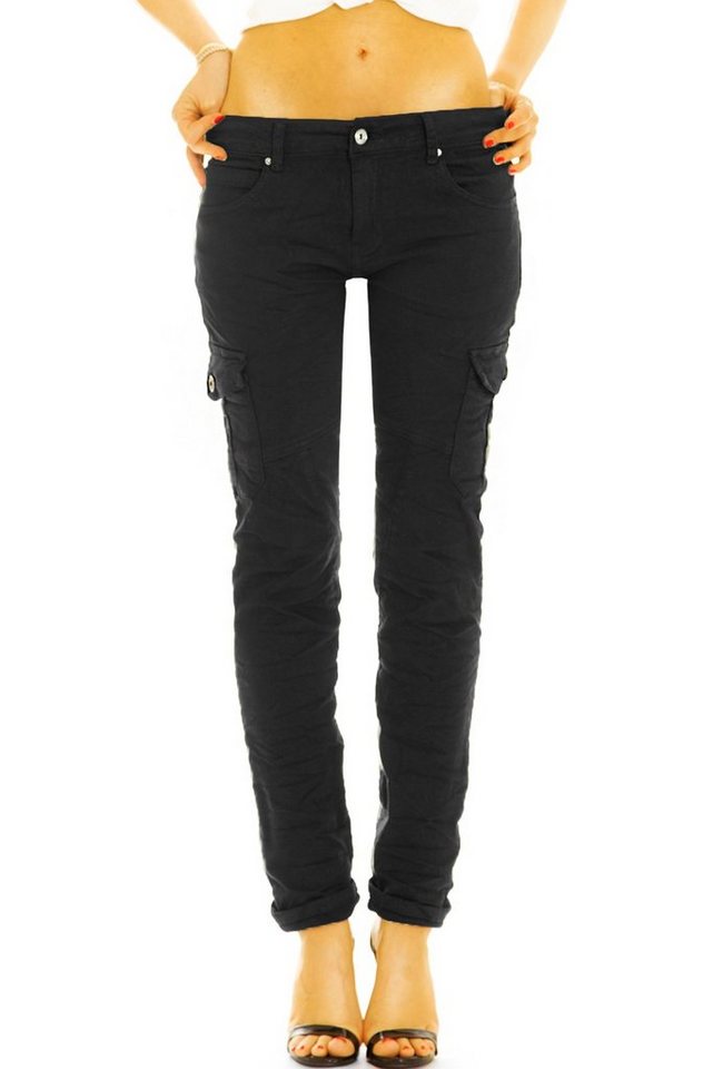 be styled Cargohose Low waist Cargohose Stoffhose bequeme Stretch Hose - Damen - j4f stretchig von be styled